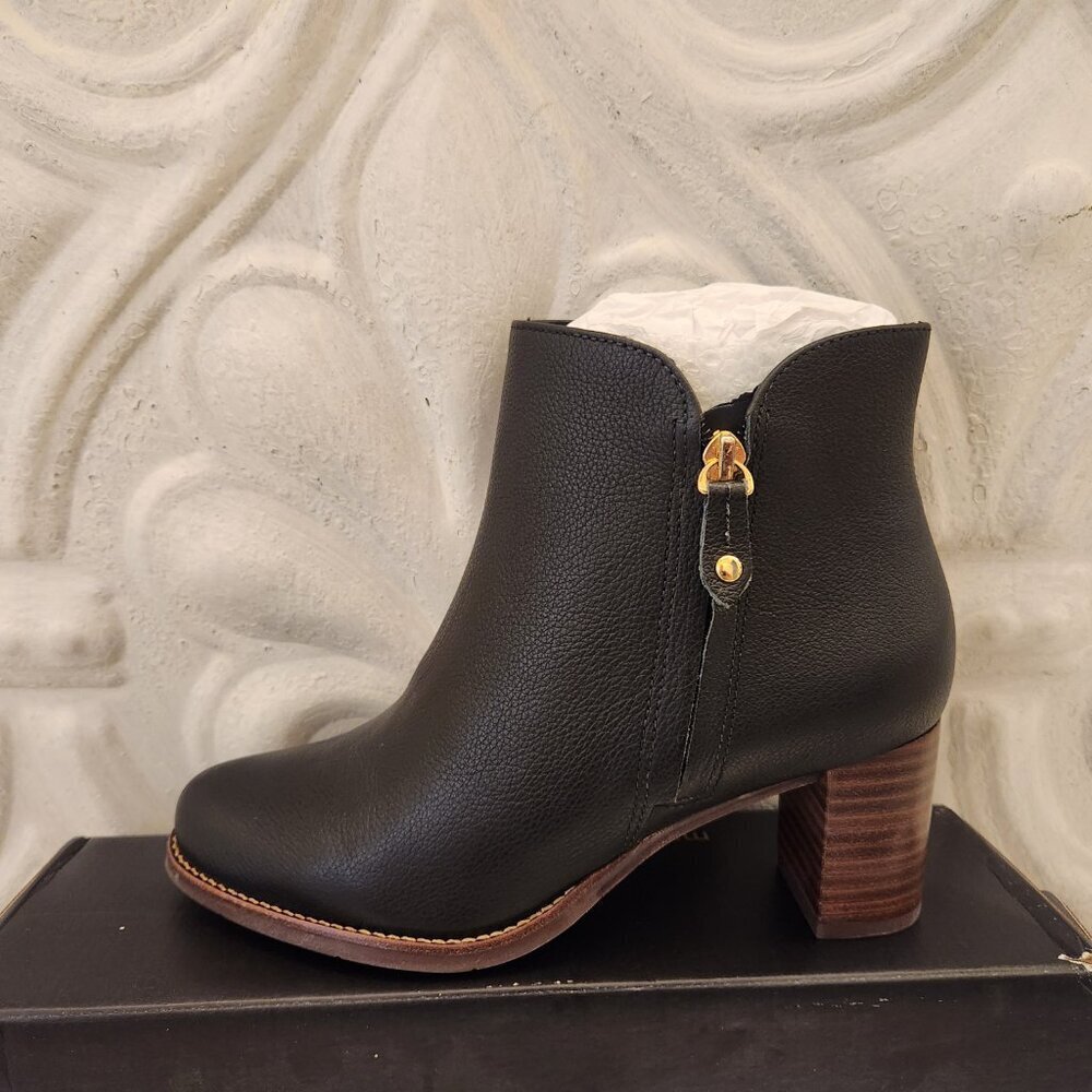 Marc Joseph NY "Grand Central" Black Leather Mini Grainy Booties. NIB. Size 6 - Picture 2 of 10